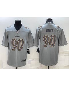Men's Pittsburgh Steelers #90 T.J. Watt Grey Atmosphere Fashion Stitched Jersey