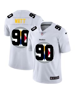 Men's Pittsburgh Steelers #90 T. J. Watt White Shadow Logo Limited Stitched Jersey