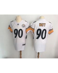 Men's Pittsburgh Steelers #90 T.J. Watt White Vapor Untouchable Elite Stitched NFL Jersey