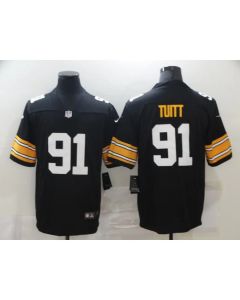 Men's Pittsburgh Steelers #91 Stephon Tuitt Black Vapor Untouchable Limited Stitched Jersey (Black)
