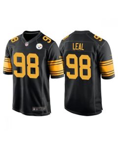 Men's Pittsburgh Steelers #98 DeMarvin Leal Black Color Rush Stitched Jersey