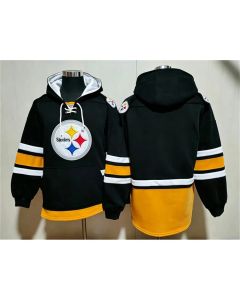 Men's Pittsburgh Steelers Black Ageless Must-Have Lace-Up Pullover Hoodie (Style 2)
