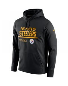 Men's Pittsburgh Steelers Black Circuit Property Of Performance Pullover Hoodie
