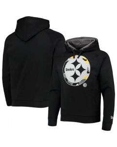 Men's Pittsburgh Steelers Black Pullover Hoodie (Black)