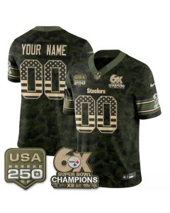 Men's Pittsburgh Steelers Camo 2026 Salute to Service Vapor F.U.S.E. Limited Custom Jersey