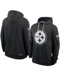 Men's Pittsburgh Steelers Nike Black 2026 Salute to Service Sideline Dri-FIT Pullover Hoodie
