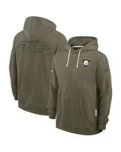 Men's Pittsburgh Steelers Olive 2025 Salute to Service Pullover Hoodie (Olive)