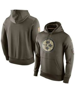 Men's Pittsburgh Steelers Olive Salute To Service KO Performance Hoodie