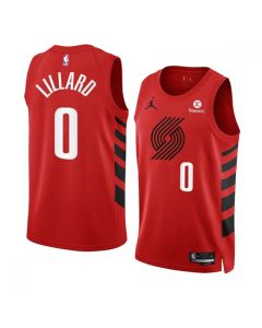Men's Portland Trail Blazers #0 Damian Lillard 2022/23 Red Statement Edition Swingman Stitched Basketball Jersey