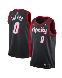Men's Portland Trail Blazers #0 Damian Lillard Black 2021/22 City Edition 75th Anniversary Stitched Basketball Jersey