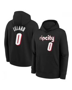 Men's Portland Trail Blazers #0 Damian Lillard Black Pullover Hoodie