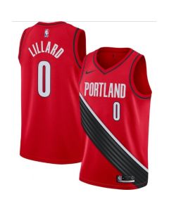 Men's Portland Trail Blazers #0 Damian Lillard Red Statement Edition Stitched Jersey