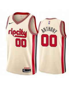 Men's Portland Trail Blazers #00 Carmelo Anthony Cream 2019 City Edition Stitched NBA Jersey