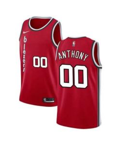 Men's Portland Trail Blazers #00 Carmelo Anthony Red 2019 Classic Edition Stitched NBA Jersey