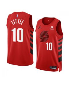 Men's Portland Trail Blazers #10 Nassir Little 2022/23 Red Statement Edition Swingman Stitched Basketball Jersey