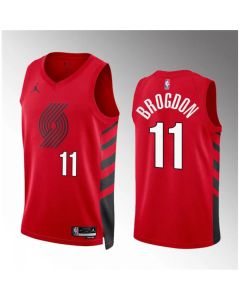Men's Portland Trail Blazers #11 Malcolm Brogdon Red Statement Edition Stitched Basketball Jersey