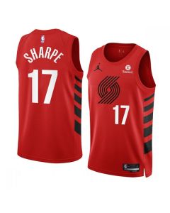 Men's Portland Trail Blazers #17 Shaedon Sharpe 2022/23 Red Statement Edition Swingman Stitched Basketball Jersey