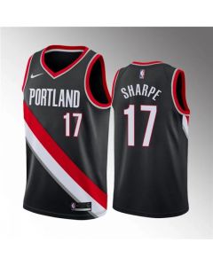 Men's Portland Trail Blazers #17 Shaedon Sharpe Black Icon Edition Stitched Basketball Jersey