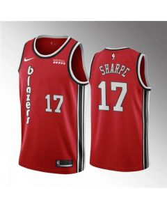 Men's Portland Trail Blazers #17 Shaedon Sharpe Red Classic Edition Stitched Basketball Jersey