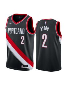 Men's Portland Trail Blazers #2 Deandre Ayton Black 2023 Icon Edition Stitched Basketball Jersey