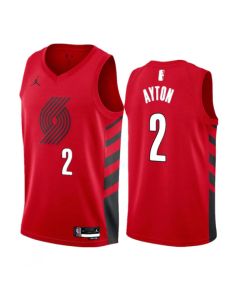 Men's Portland Trail Blazers #2 Deandre Ayton Red 2023 Statement Edition Stitched Basketball Jersey