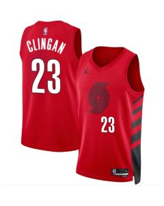 Men's Portland Trail Blazers #23 Donovan Clingan Red 2024 Draft Statement Edition Stitched Basketball Jersey