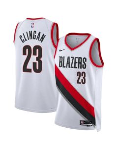 Men's Portland Trail Blazers #23 Donovan Clingan White 2024 Draft Association Edition Stitched Basketball Jersey