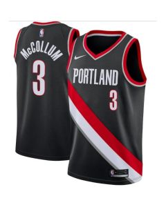 Men's Portland Trail Blazers #3 C.J. McCollum Black Icon Edition Stitched Jersey