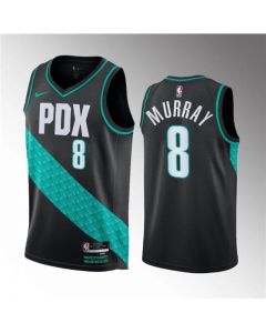 Men's Portland Trail Blazers #8 Kris Murray Black 2023 Draft City Edition Stitched Basketball Jersey