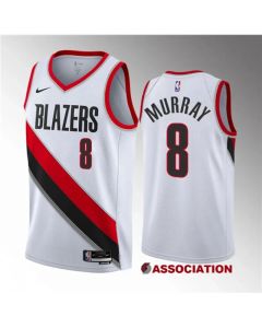 Men's Portland Trail Blazers #8 Kris Murray White 2023 Draft Association Edition Stitched Basketball Jersey