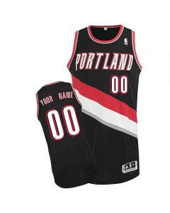 Men's Portland Trail Blazers Black Authentic Custom Jersey