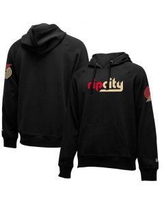 Men's Portland Trail Blazers Black City Edition Logo Essential Pullover Hoodie