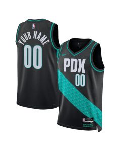 Men's Portland Trail Blazers Nike Black 2025/26 City Edition Swingman Custom Jersey (Black)
