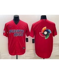 Men's Puerto Rico Baseball 2023 Red World Baseball Big Logo Classic Stitched Jersey (Red)
