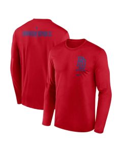 Men's Puerto Rico Baseball Red 2026 World Baseball Classic Legend Dri-FIT Long Sleeve T-Shirt