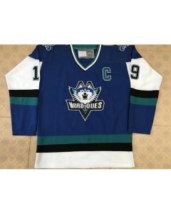 Men's Quebec Nordiques Custom Blue Stitched Jersey