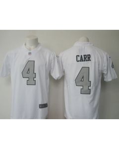 Men's Raiders #4 Derek Carr White Limited Rush Stitched NFL Jersey