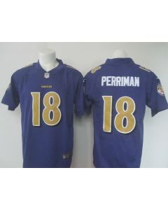 Men's Ravens #18 Breshad Perriman Purple Limited Rush NFL Jersey