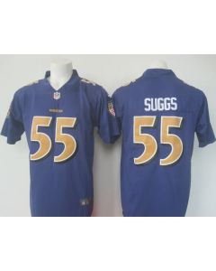 Men's Ravens #55 Terrell Suggs Purple Limited Rush NFL Jersey