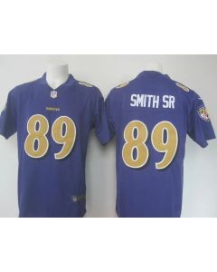 Men's Ravens #89 Steve Smith Sr. Purple Limited Rush NFL Jersey