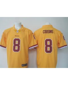 Men's Redskins #8 Kirk Cousins Yellow Limited Rush Stitched NFL Jersey