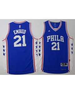 Men's Revolution 30 Philadelphia 76ers #21 Joel Embiid Blue NBA Jersey