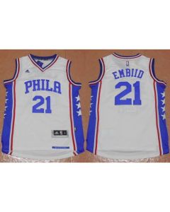 Men's Revolution 30 Philadelphia 76ers #21 Joel Embiid White NBA Jersey
