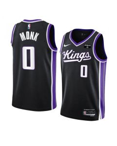 Men's Sacramento Kings #0 Malik Monk Black 2023/24 Icon Edition Swingman Stitched Basketball Jersey