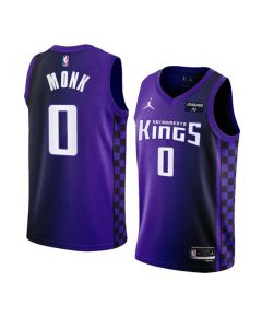 Men's Sacramento Kings #0 Malik Monk Purple 2023/24 Statement Edition Swingman Stitched Basketball Jersey