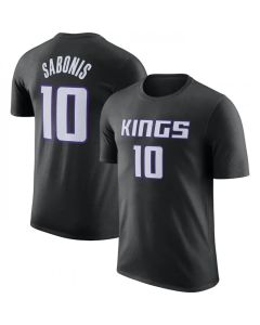 Men's Sacramento Kings #10 Domantas Sabonis Black 2022/23 Statement Edition Name & Number T-Shirt