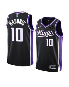Men's Sacramento Kings #10 Domantas Sabonis Black 2023/24 Icon Edition Swingman Stitched Basketball Jersey
