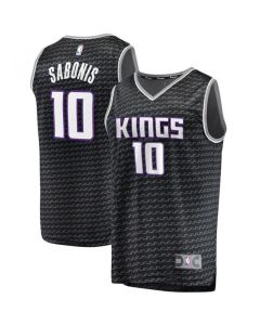 Men's Sacramento Kings #10 Domantas Sabonis Black Stitched Basketball Jersey