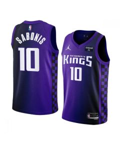 Men's Sacramento Kings #10 Domantas Sabonis Purple 2023/24 Statement Edition Swingman Stitched Basketball Jersey