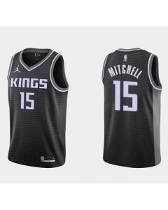 Men's Sacramento Kings #15 Davion Mitchell Swingman Black Statement Edition Stitched Jersey